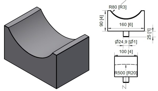 Protection plate round for round piece r 80mm